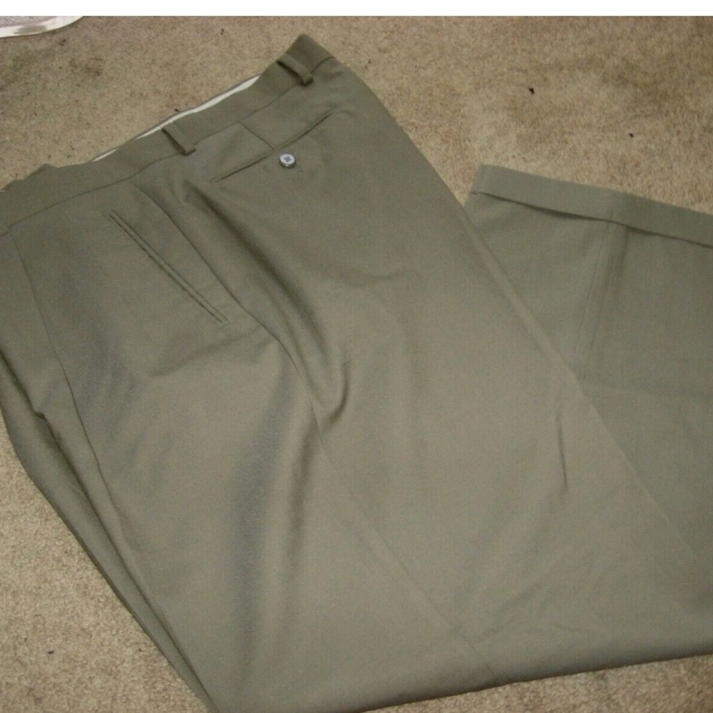 Men's Brown/Green Trousers - 38 X 32 - Louis Raphael Rosso